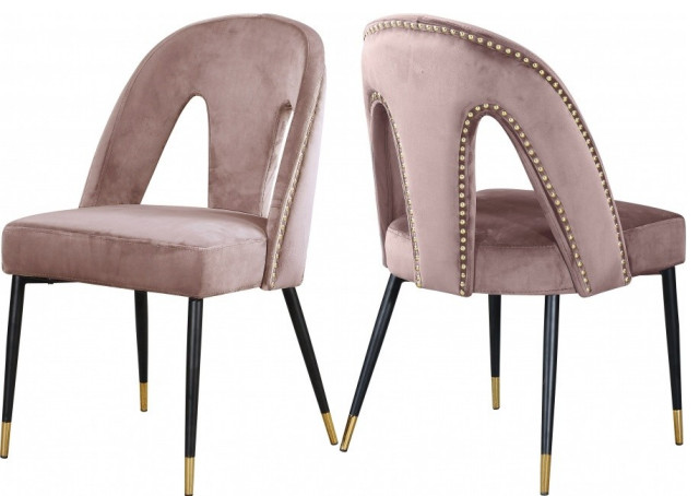 The Roxy Dining Chair, Pink, Velvet (Set of 2)