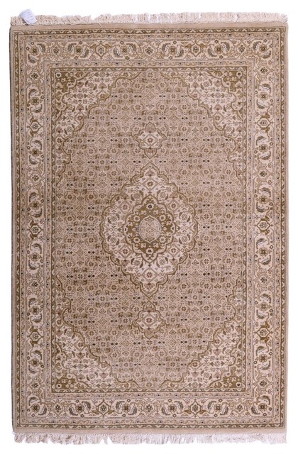 Indo Bijar Rug, Oriental Carpet, India Hand-Knotted Classic, 205x140 cm