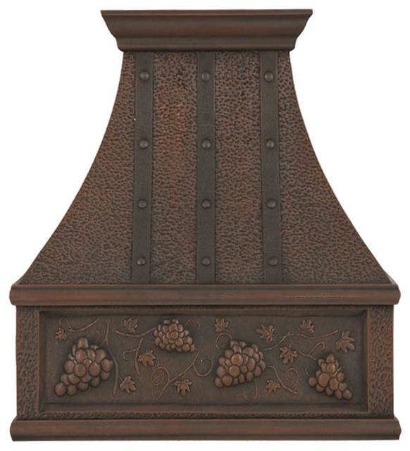 Custom Copper Oven Hood "Nashville'', Antique, 48", Kitchen Island