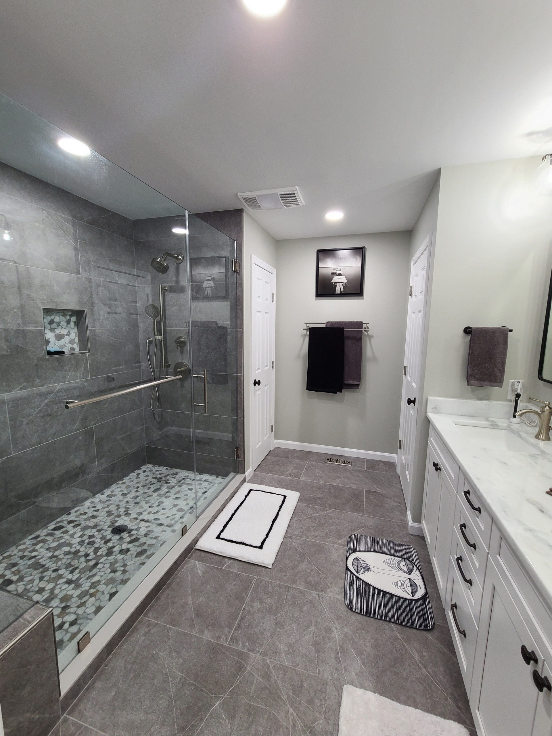 Dove Grey Contemporary Bathroom Remodel