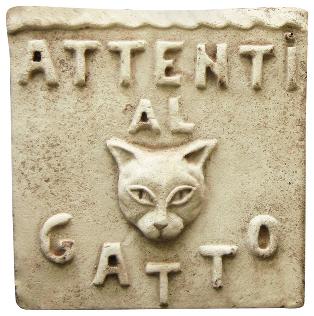 /"Beware of Cat/" Wall Art Decor Sculpture Plaque by Orlandi FS59212