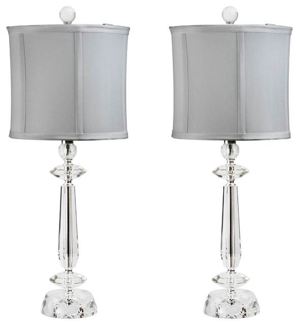 25 5 Genuine Crystal Table Lamp Set, Layla Resin Table Lamp Grey