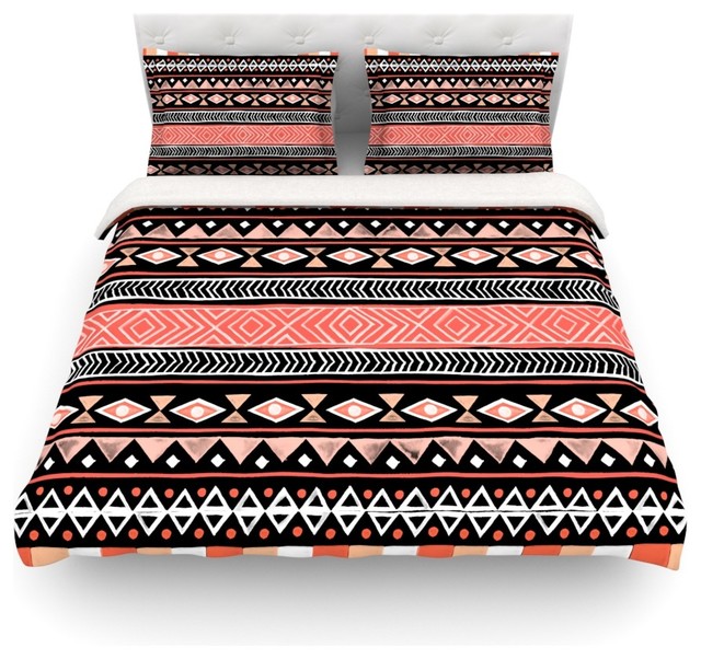 Skye Zambrana Mojave Black Red Duvet Cover Southwestern Skye Zambrana Mojave Black Red Duvet Cover Cotton