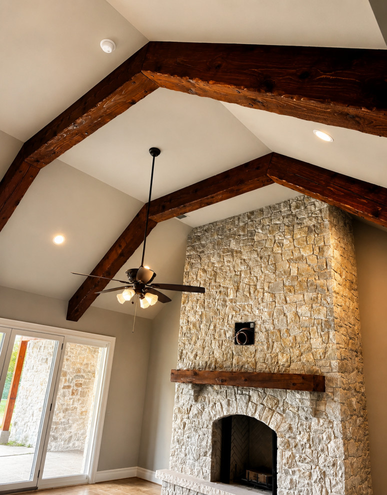 Custom Luxury home featuring hand crafted timber beams
