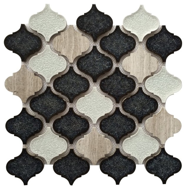 Galena Gray 12 X12 Lantern Arabesque Mosaic Terranean Galena Gray 12 X12 Lantern Arabesque Mosaic
