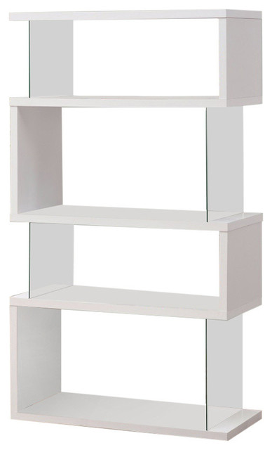 Glossy White Wooden Bookcase Contemporary Bookcases By Benzara Glossy White Wooden Bookcase Contemporary Bookcases By Benzara Woodland Imprts The Urban Port