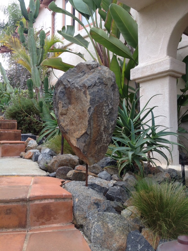 Inspiration for a small eclectic full sun xeriscape in San Diego.