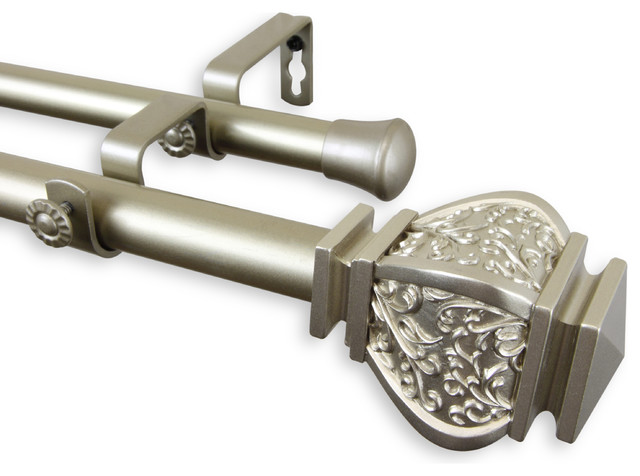 Margot 1 Double Curtain Rod 28 48 Black Traditional Curtain