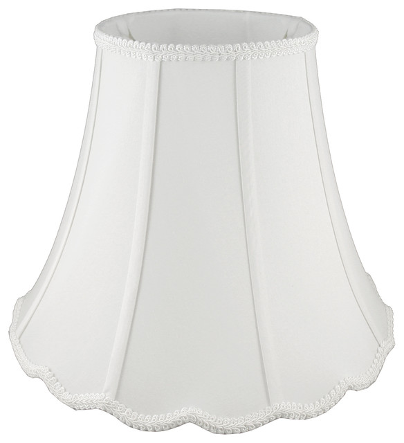 Bucktown ScallopBottom Bell Faux Silk Lampshade, 8"x4"x6.75" French