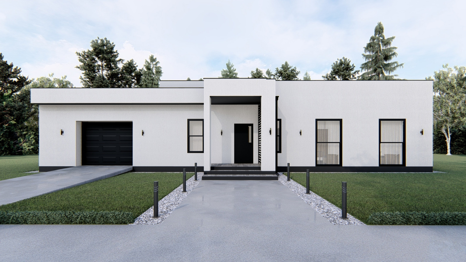 Проект одноэтажного жилого дома