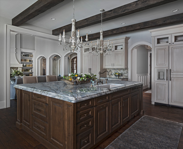 Old World Lake Home traditional-kitchen
