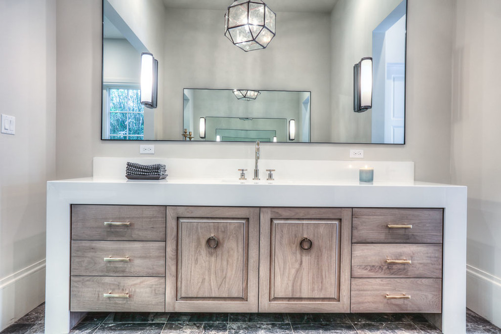 Inspiration for a rustic bathroom remodel in Houston