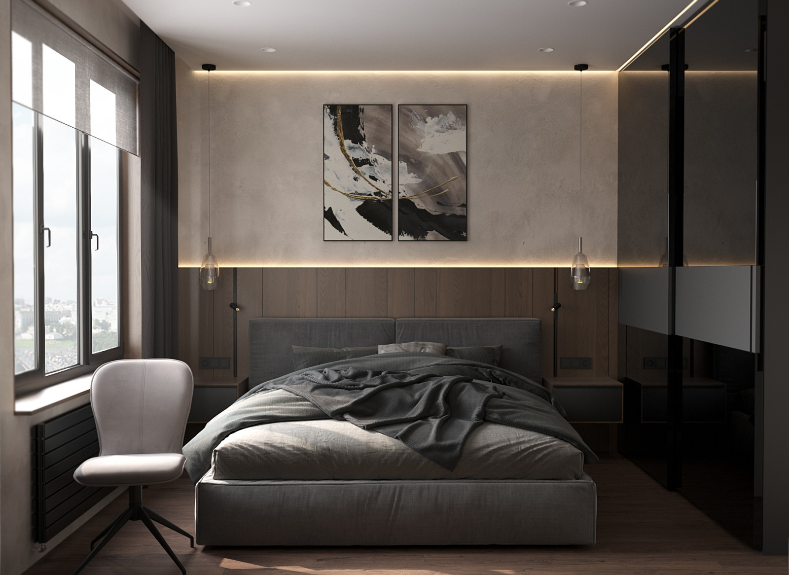 Дизайн интерьера трехкомнатной квартиры "Квартира ЖК Сердце, 98 кв.м"