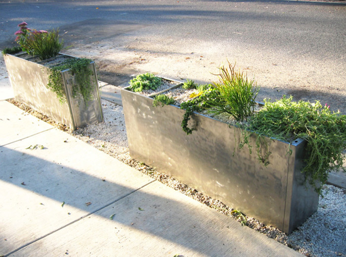 Structural planters from repurposed filing cabinets