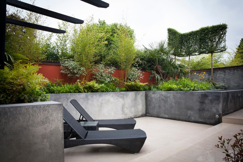 Photo of a contemporary courtyard patio in London.