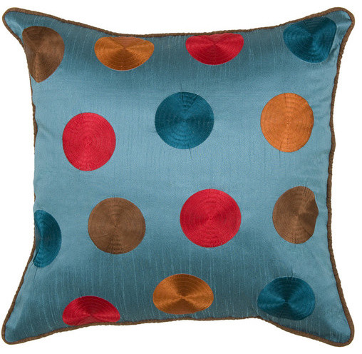 T-3576 18" Decorative Pillow in Peacock Blue (Set of 2)