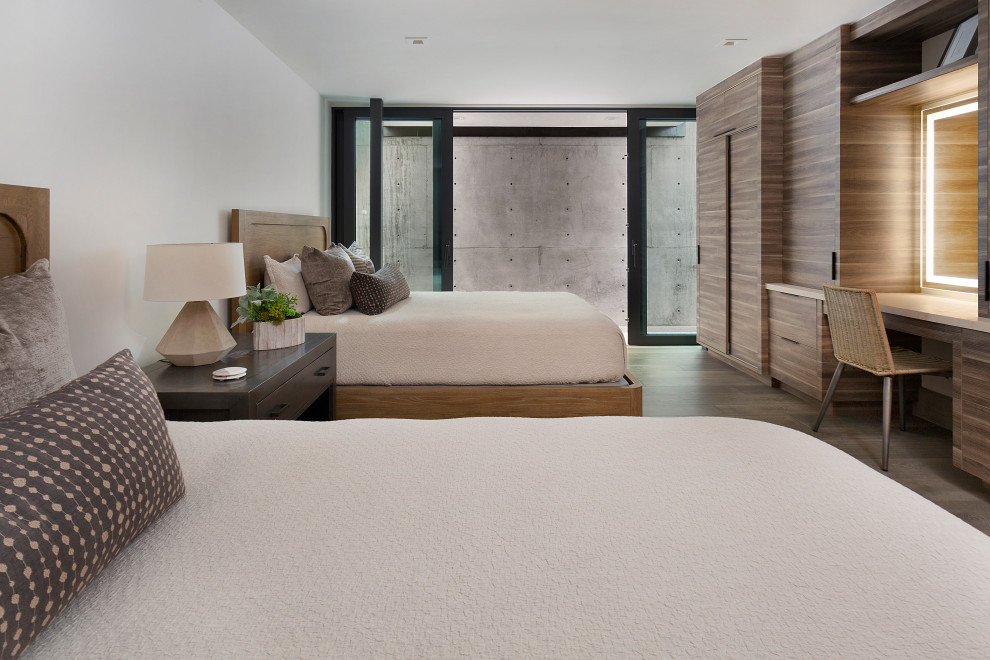 This is an example of a contemporary bedroom in Orange County.