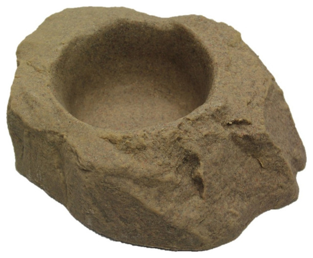 Artificial Rock Planter, Model 130 Rustic Outdoor Pots And Planters