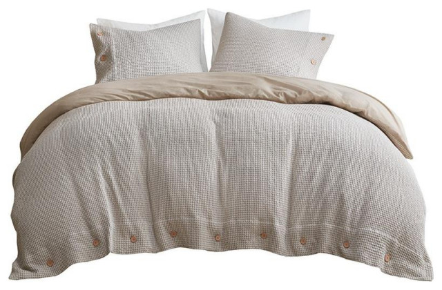 50% Cotton 50% Rayon From Bamboo Duvet Set In Taupe