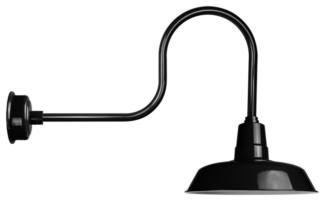 Cocoweb 12 Oldage LED Wall Sconce with Industrial Arm in Black 