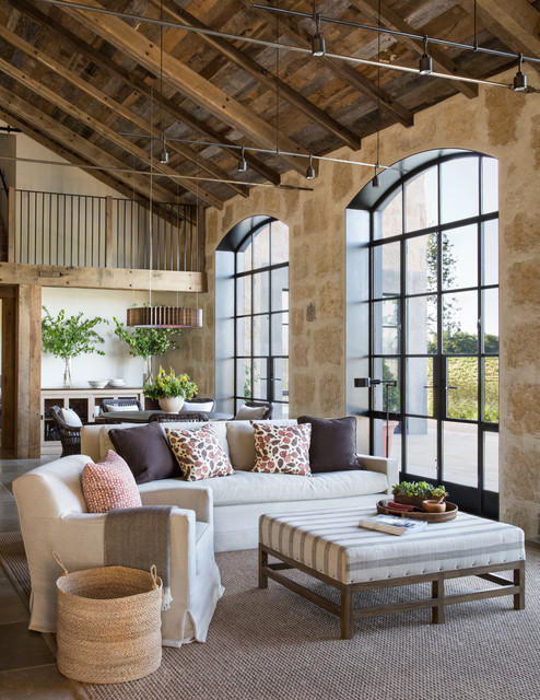 Healdsburg Ranch landhausstil-wohnbereich