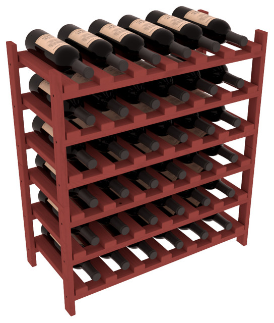 36-Bottle Stackable Wine Rack, Ponderosa Pine, Cherry