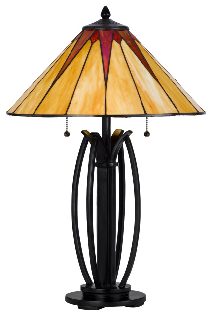 3105 Tiffany 2 Light Table Lamp, Dark Bronze