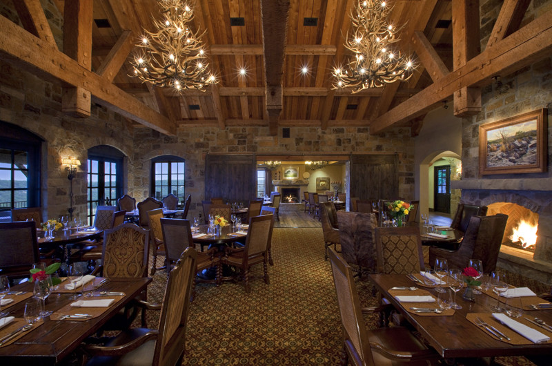 Dining room - rustic dining room idea in Austin