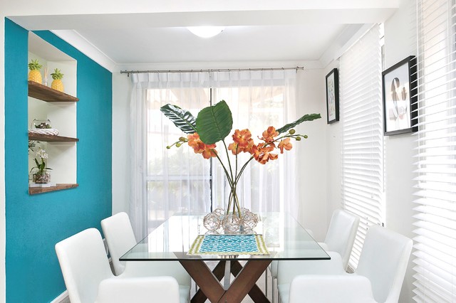 Pictureque ocean views all the way to Rotto. contemporary-dining-room