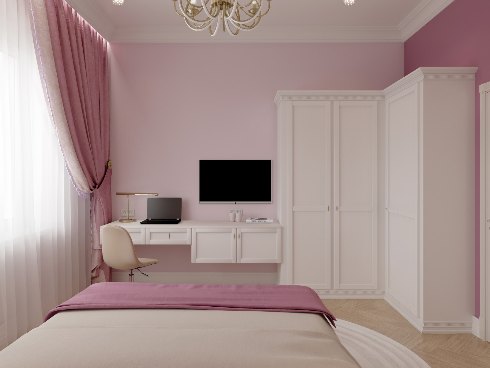 Детские комнаты для девочек. Фрагменты из разных проектов.