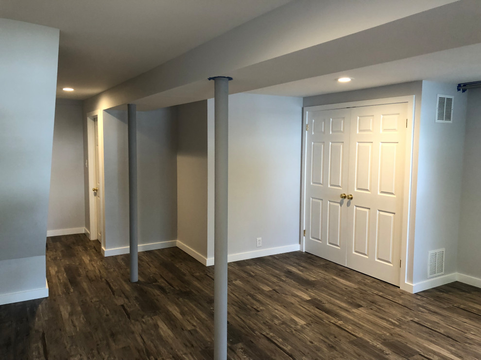 Inspiration for a transitional basement remodel in New York