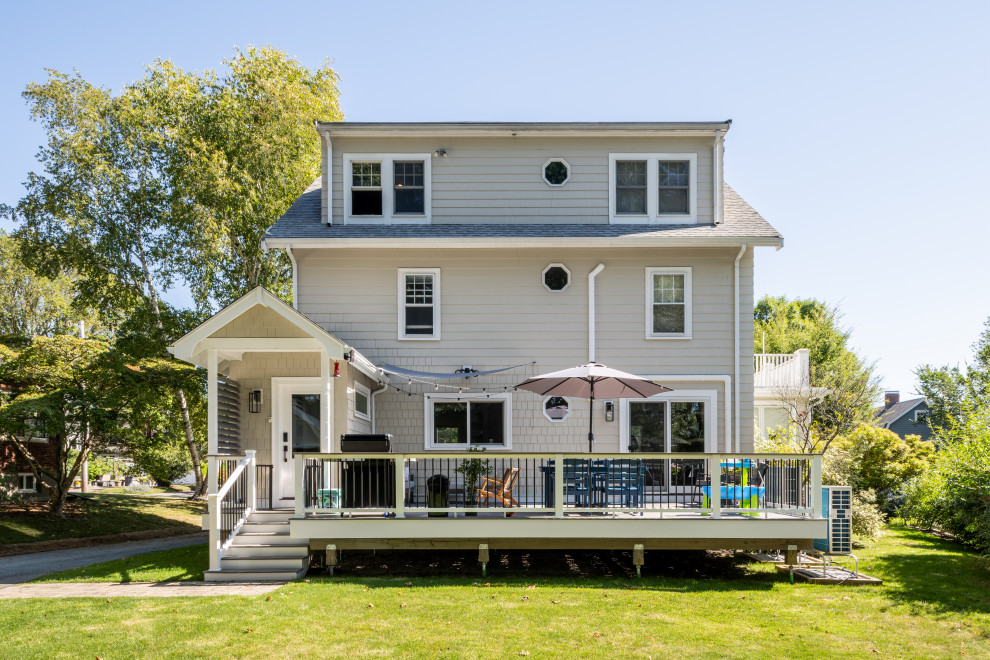 Inspiration for a large contemporary deck remodel in Boston