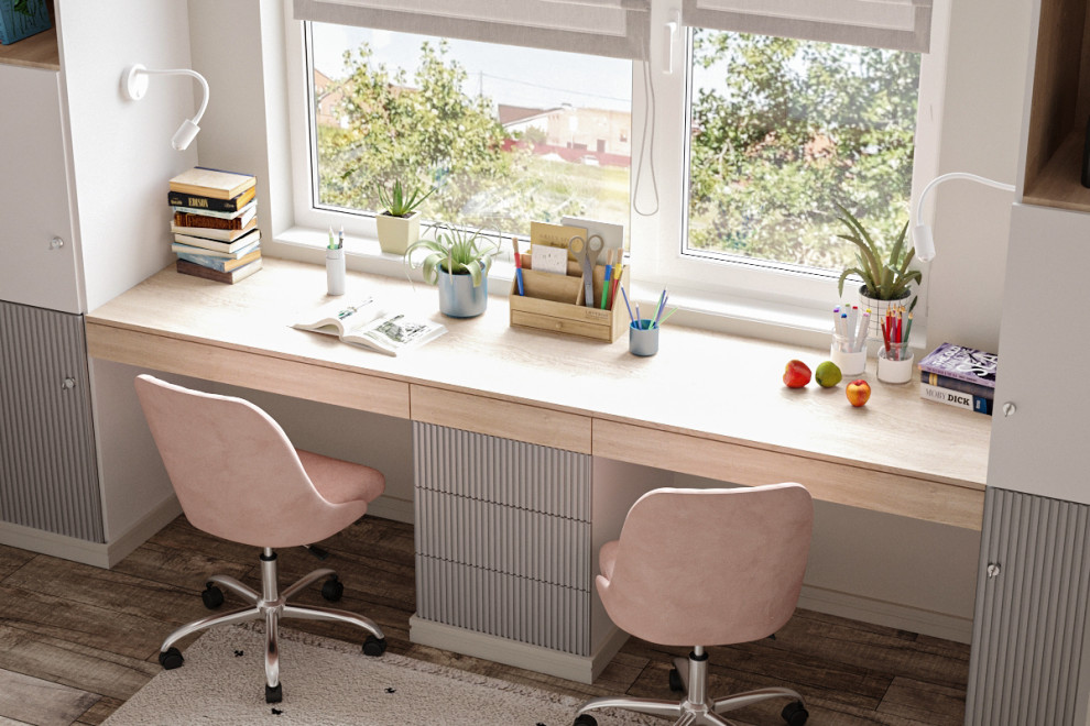 Современные оттенки серого и уютного дерева)