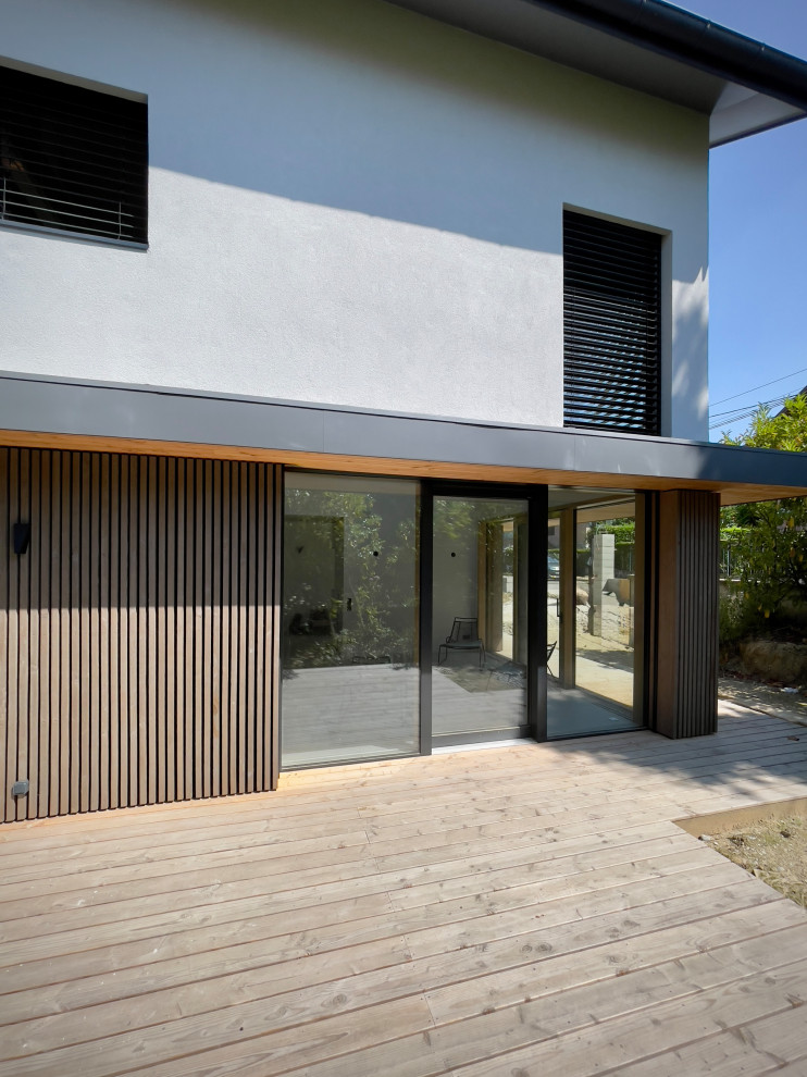 (En cours) Maison ossature bois mixte enduit, bardage bois