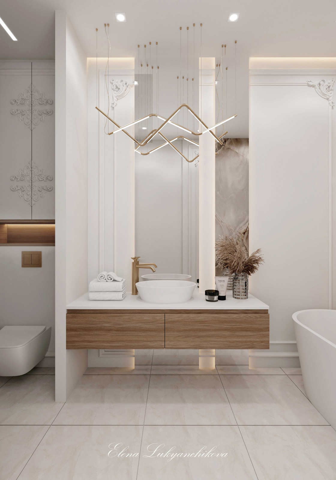 Интерьер ванной комнаты ЖК Grand View, Петровский проспект, Санкт-Петербург