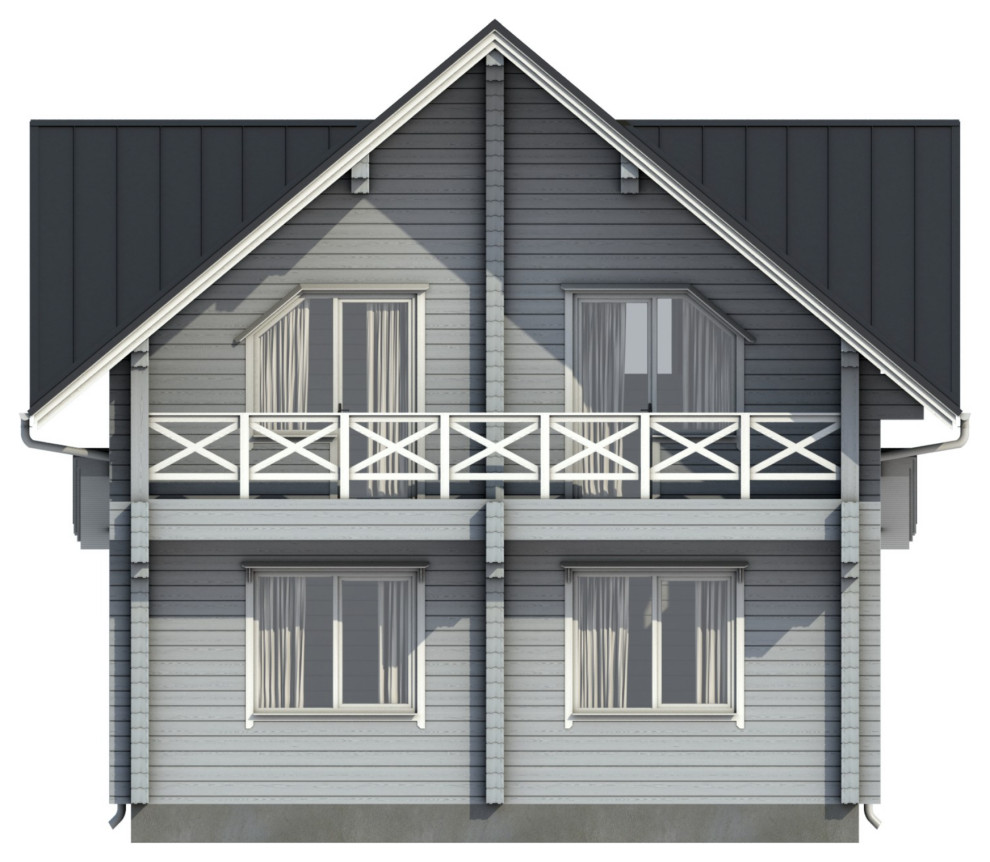 Деревянный дом по проекту 56-ПБ