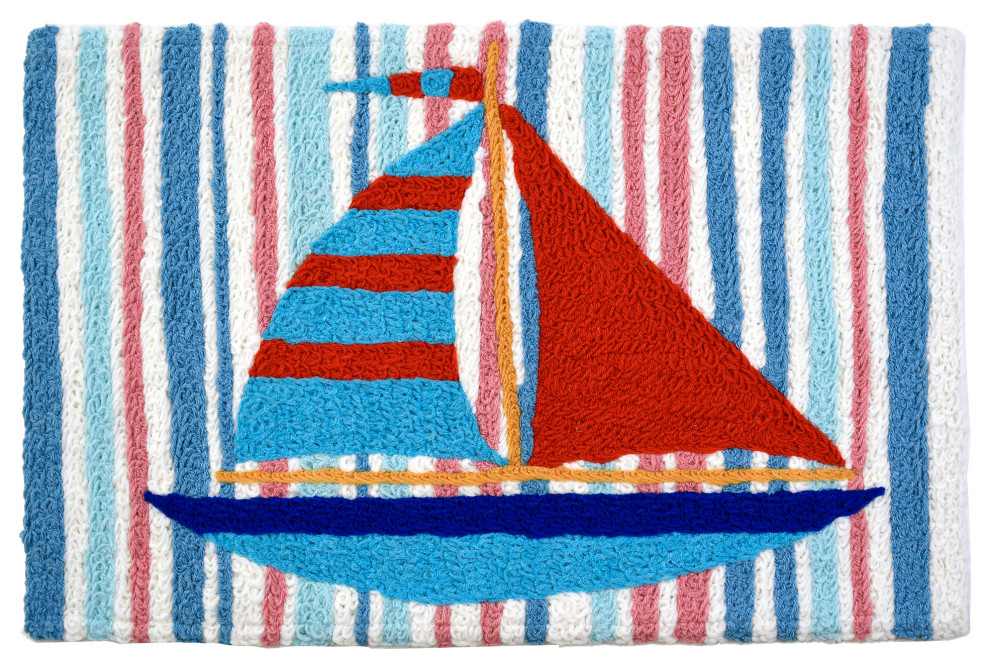 Yacht Rug Yachting Rug Sailing Rug Ocean Rug Striped Rug Jellybean Rug