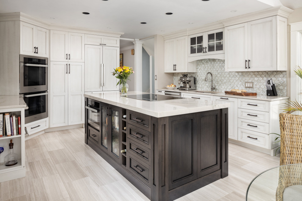 Franklin Lakes Super Clean Traditional Kitchen - Transitional - Kitchen ...