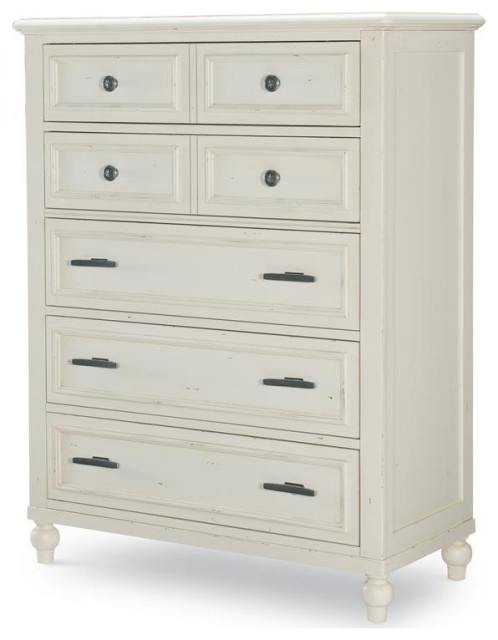 Legacy Classic Lake House Five Drawer Chest Pebble White Wood