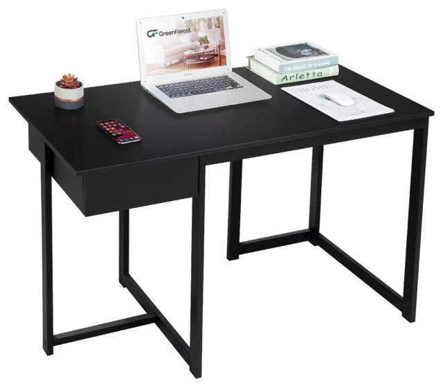 Modern Computer Desk with Drawer 47 inch Contemporary Office Carts