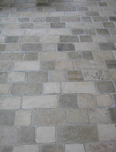Limestone Tumbled Cobblestone Pavers
