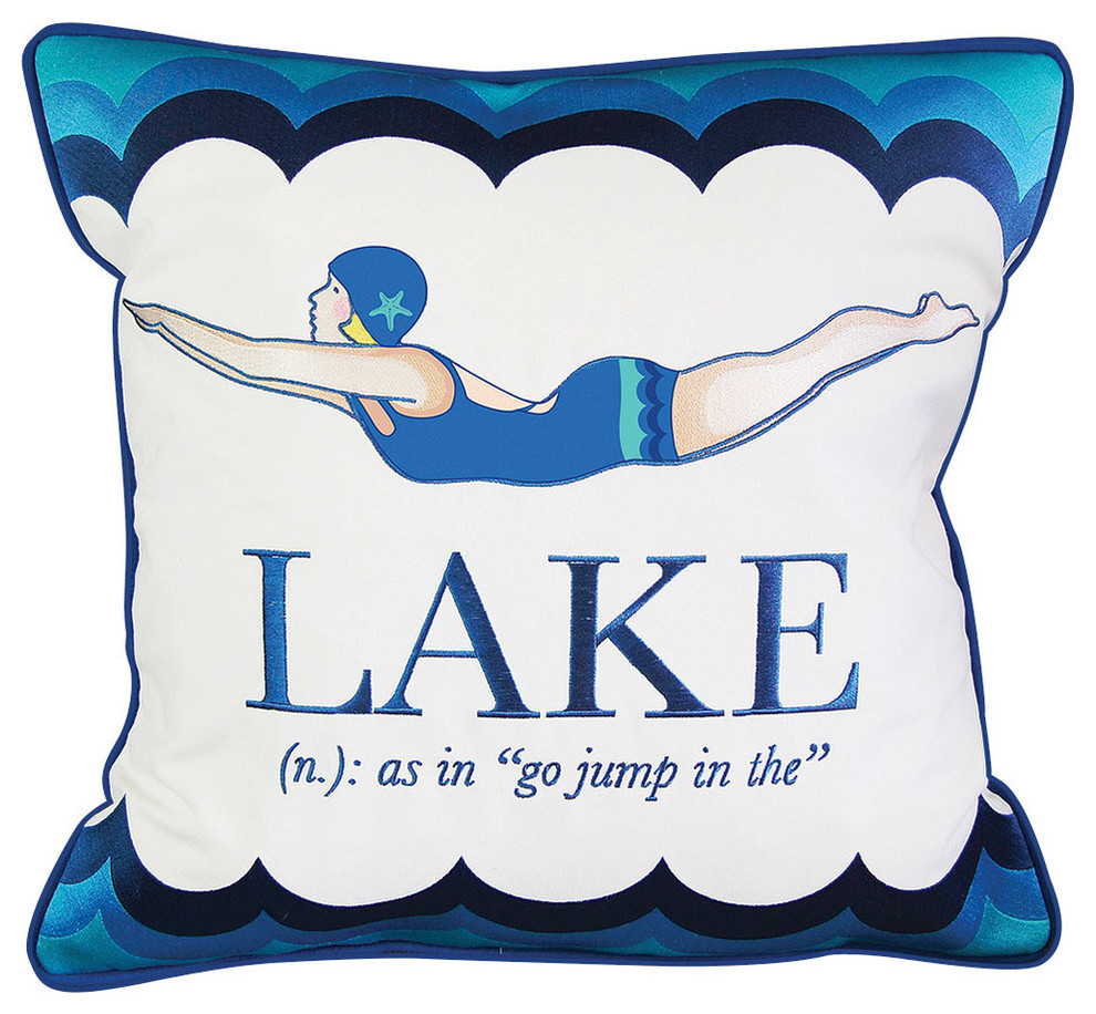 Lake Diver Pillow, Outdoor Sunbrella