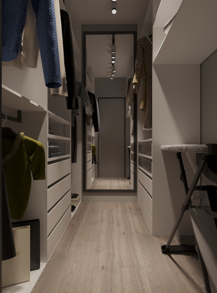 Спальня в современном стиле с гардеробной