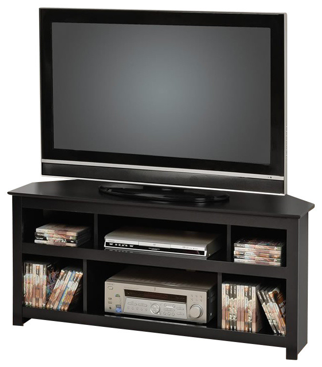 Prepac Vasari Flat Panel Plasma / LCD Corner TV Stand in Black