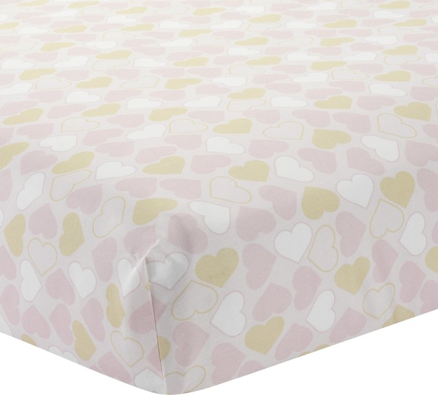 Baby Love Fitted Crib Sheet By Lambs Ivy Pink Gold And White