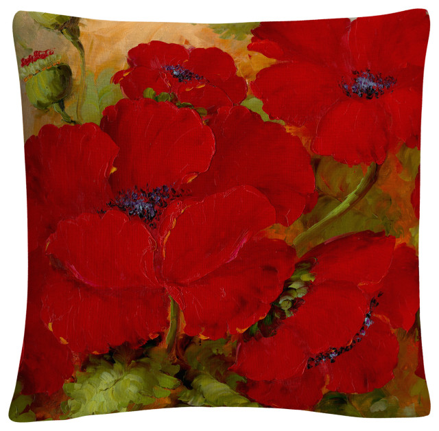 Rio 'Poppies 2' Decorative Throw Pillow