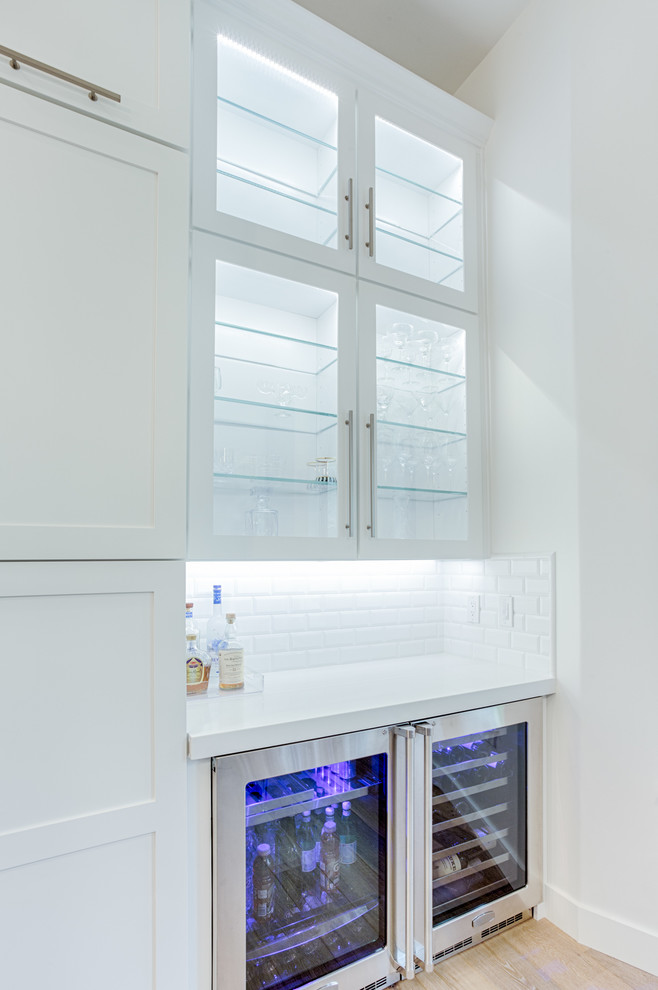 Inspiration for a large transitional galley open concept kitchen remodel in Phoenix with shaker cabinets and an island