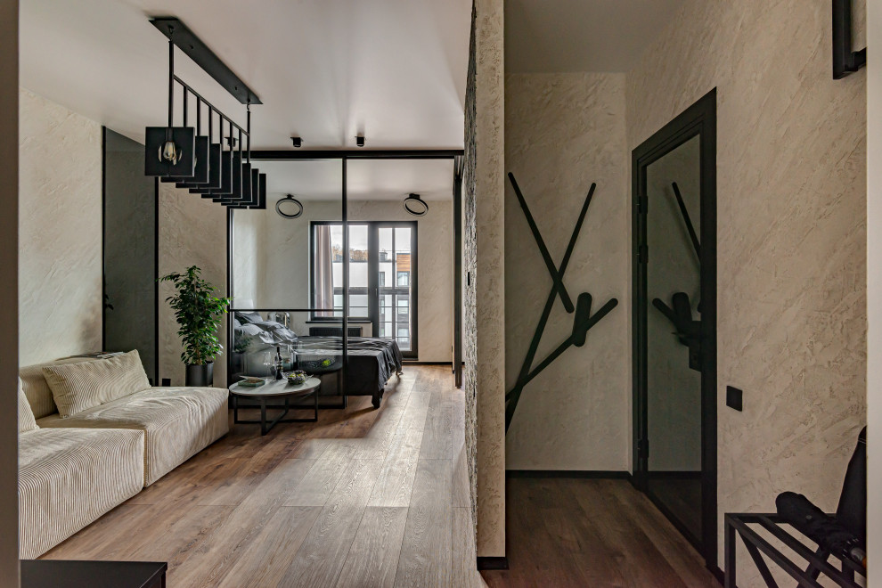 ЖК САМПО. 1-комнатная квартира в брутальном стиле, "от бетона" до заселения