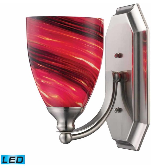 Elk Lighting 1Light Vanity, Satin Nickel and Autumn Glass View in