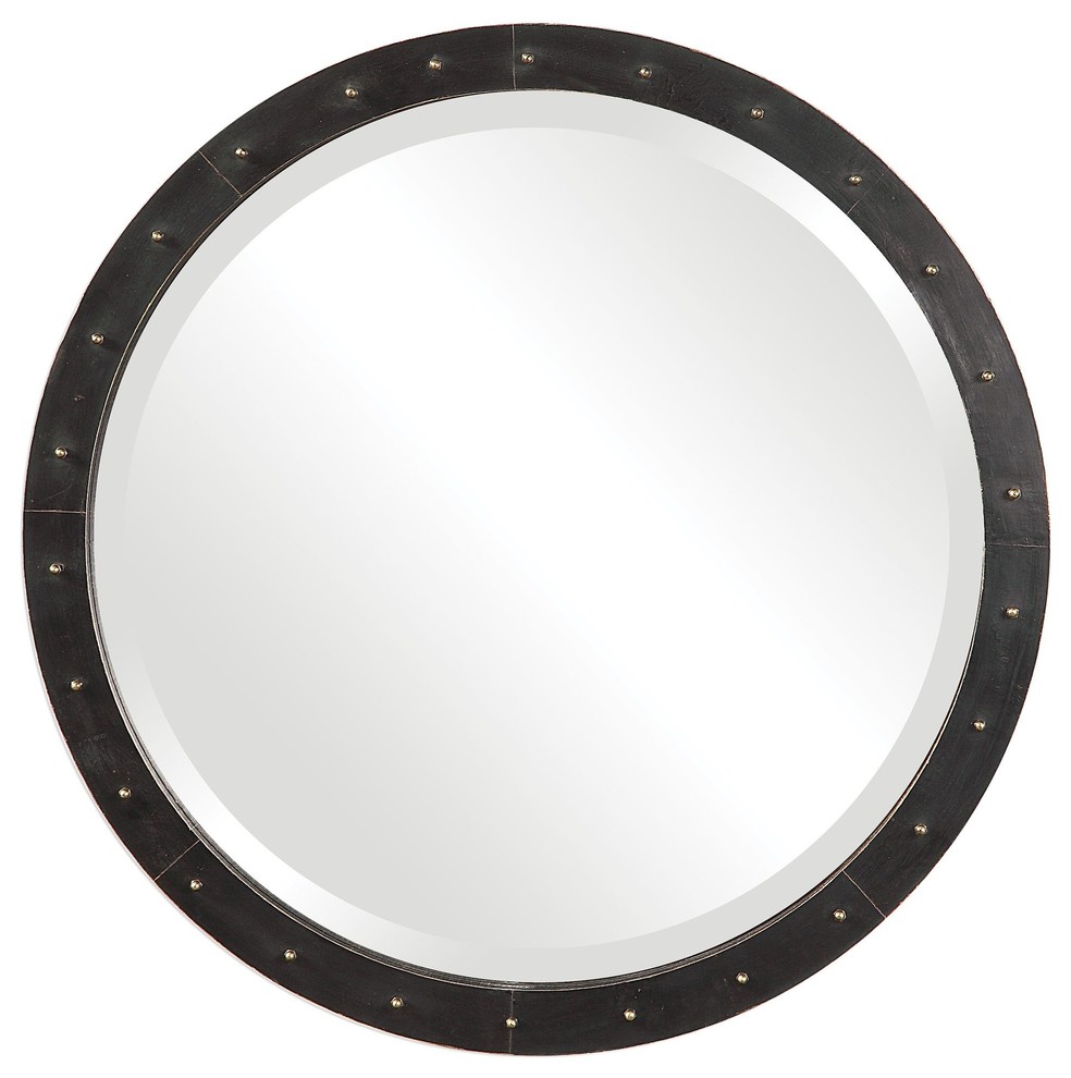 Uttermost Beldon Round Industrial Mirror Industrial Wall Mirrors